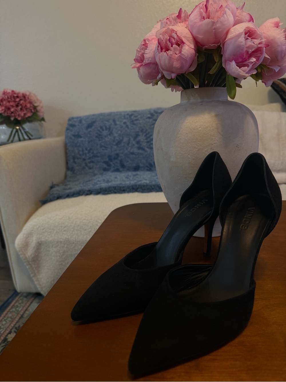 Vince Black Pointed-Toe D'Orsay Stiletto Pumps